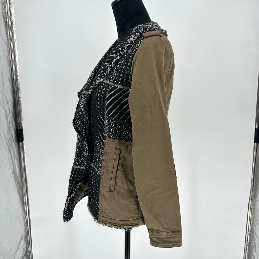 Anthropologie Hei Hei Fringe Pattern Anorak Jacket Keffiyeh Green XS - Picture 4 of 11